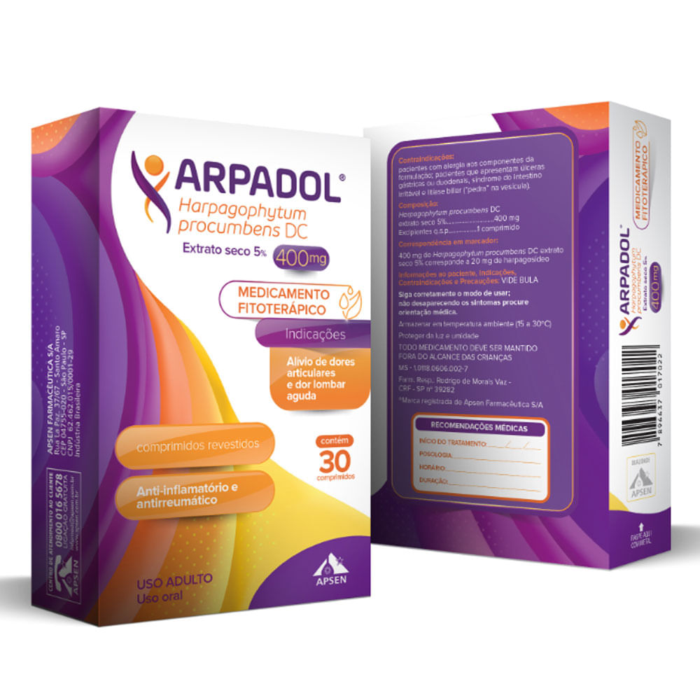 Arpadol 400mg c/ 30 Comprimidos